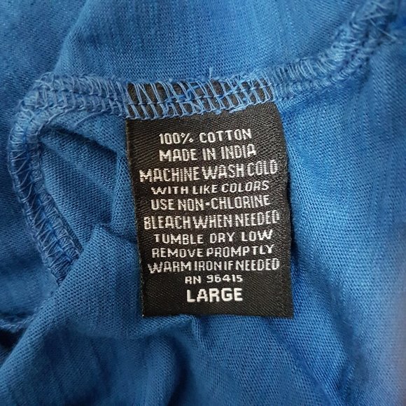 Massive Blue Henley Short Sleeve T-Shirt, L - NEW - Picture 6 of 6